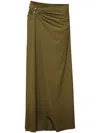 Christopher Esber Ruched Orbit Split Skirt In Brown