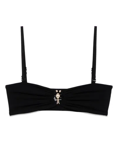 Christopher Esber Ruched Prong Bandeau In Black