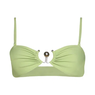 Pre-owned Christopher Esber Ruched Prong Bandeau 'fresh Lime' | Green | Women's Size 6