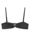 Christopher Esber Gray Ruched Prong Bandeau Bikini Top In Grey