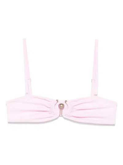 CHRISTOPHER ESBER RUCHED PRONG BIKINI TOP