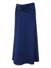 Christopher Esber Ruched Ring-detail Skirt In Blue