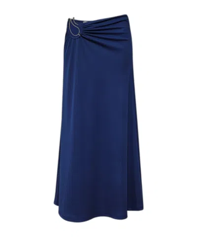 Christopher Esber Ruched Ring-detail Skirt In Blue