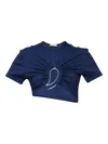 Christopher Esber Ruched Ring-detail Top In Blue