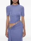 Christopher Esber Ruched T-shirt In Purple