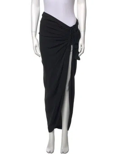 Pre-owned Christopher Esber Ruffle Embellishment Long Skirt In Black