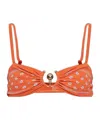 Christopher Esber Ruffled Strapless Bikini Top In Orange