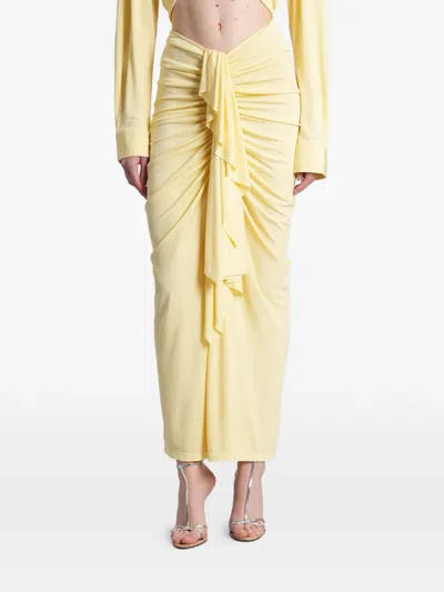 Christopher Esber Ruffled-detailing Maxi Skirt In Yellow