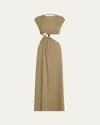 Christopher Esber S-ring Rib Maxi Tank Dress In Eucalypt