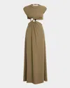 Christopher Esber S-ring Rib Maxi Tank Dress In Eucalypt