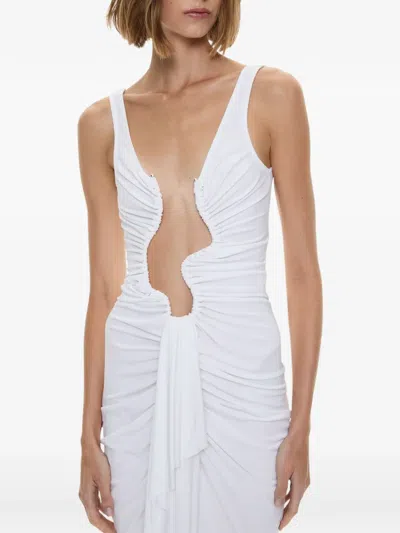 Christopher Esber Salacia Draped Cut-out Mini Dress In White