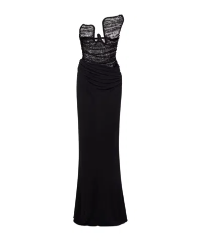 Christopher Esber Salacia Draped Gown In Black