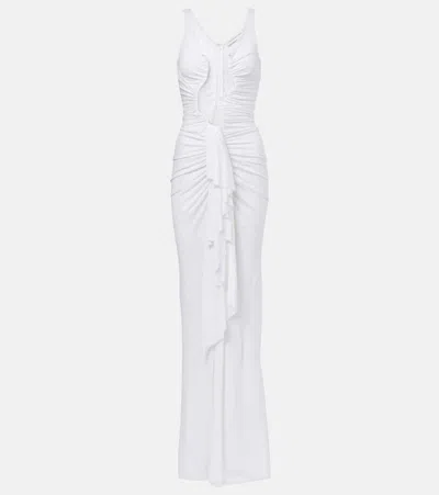 Christopher Esber Salacia Draped Jersey Maxi Dress In White