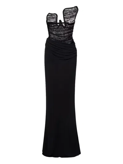 CHRISTOPHER ESBER SALACIA LACE-PANELLED MAXI GOWN