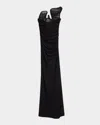 Christopher Esber Salacia Lace Sculptural Strapless Gown In Black