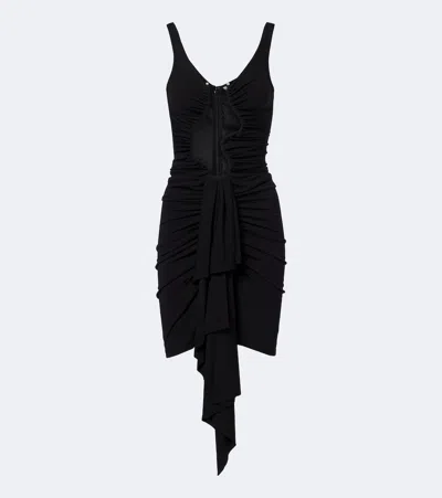 Christopher Esber Salacia Embellished Draped Jersey Mini Dress In Black