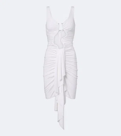 Christopher Esber Salacia Ruched Jersey Minidress In White