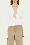 Christopher Esber Salacia Ruched Long-sleeve Top In White In White
