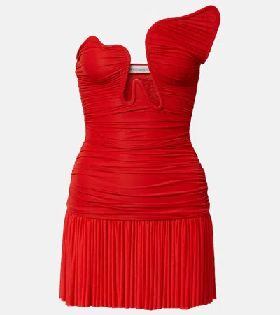Christopher Esber Salacia Ruched Minidress In Red