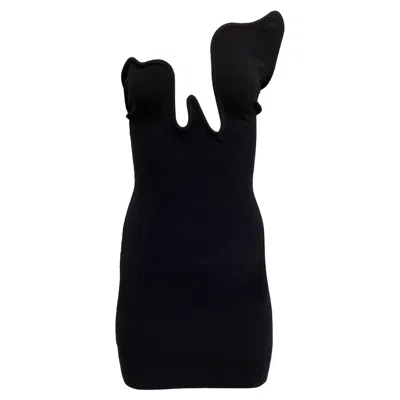 Christopher Esber Salacia Strapless Asymmetric Stretch-knit Mini Dress In Black Viscose