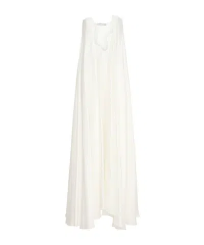 Christopher Esber Salacia Textured Silk Strapless Gown In White