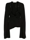 Christopher Esber Black Salacia Ruched Long Sleeve Top