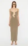 Christopher Esber Salacia Wire Column Dress In Brown