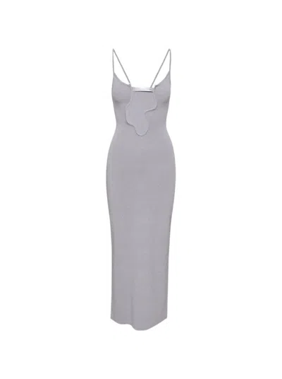 Christopher Esber Salacia Wire Column Dress In Grey