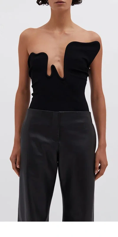 Christopher Esber Salacia Wire Strapless Top In Black