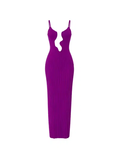 Christopher Esber Salacia Wire Sunray Maxi Dress In Purple