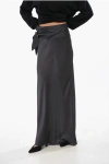 Christopher Esber Satin Maxi Skirt With Bow In Gray