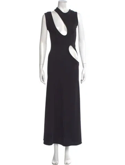 Pre-owned Christopher Esber Scoop Neck Long Dress In Black