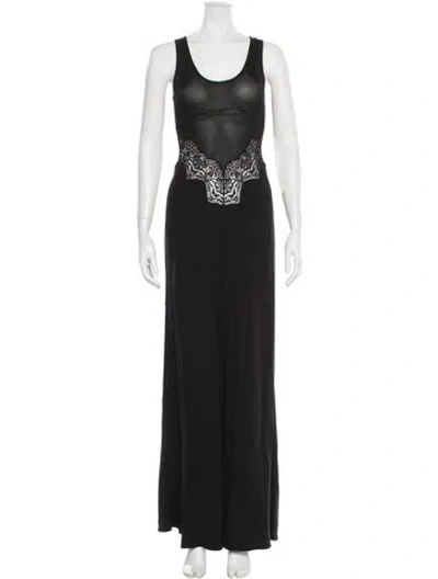 Pre-owned Christopher Esber Scoop Neck Long Dress In Black