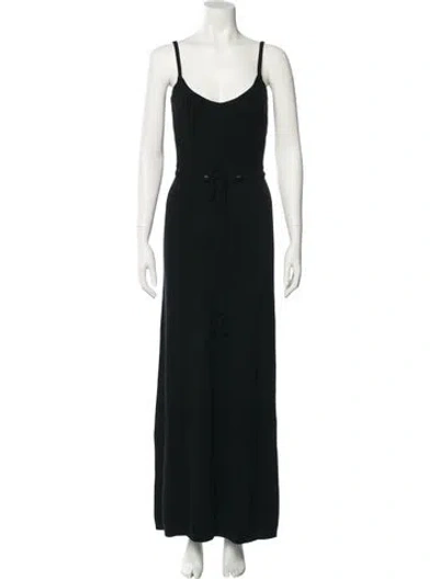 Pre-owned Christopher Esber Scoop Neck Long Dress In Black