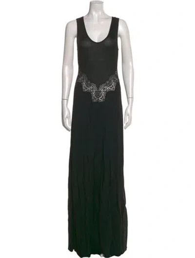 Pre-owned Christopher Esber Scoop Neck Long Dress In Black