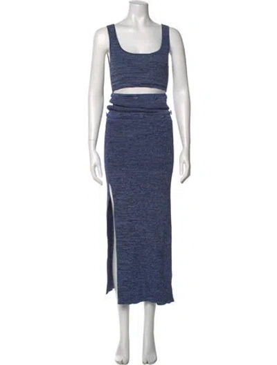 Pre-owned Christopher Esber Scoop Neck Long Dress In Blue