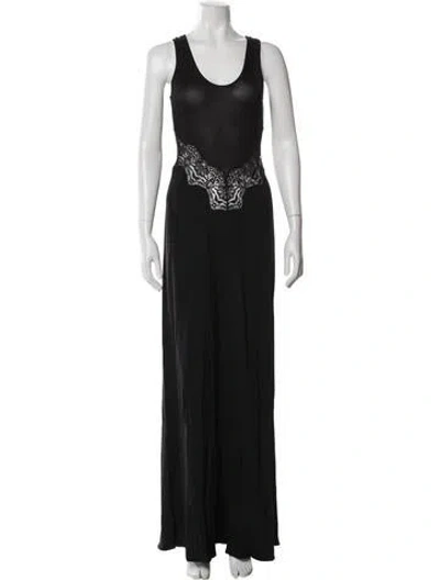 Pre-owned Christopher Esber Scoop Neck Long Dress In Blue