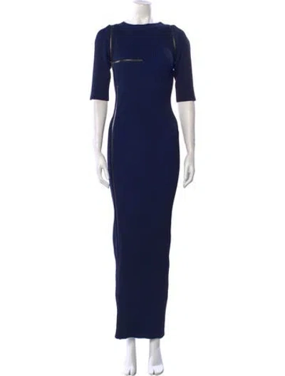 Pre-owned Christopher Esber Scoop Neck Long Dress In Blue