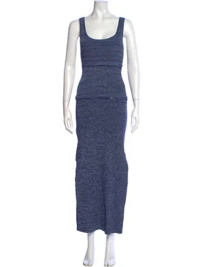 Pre-owned Christopher Esber Scoop Neck Long Dress In Blue