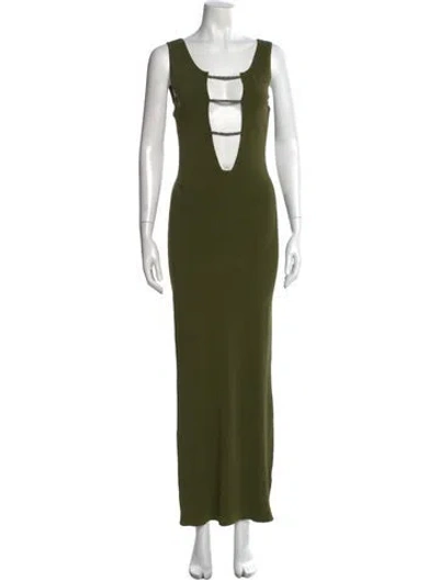 Pre-owned Christopher Esber Scoop Neck Long Dress In Green