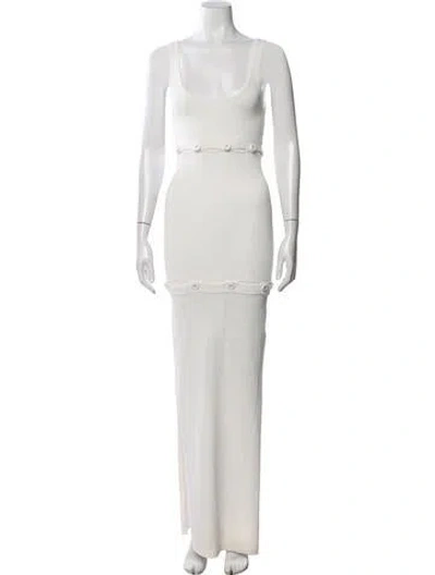 Pre-owned Christopher Esber Scoop Neck Long Dress In Neutrals