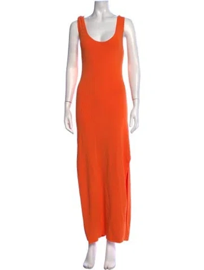 Pre-owned Christopher Esber Scoop Neck Long Dress In Orange