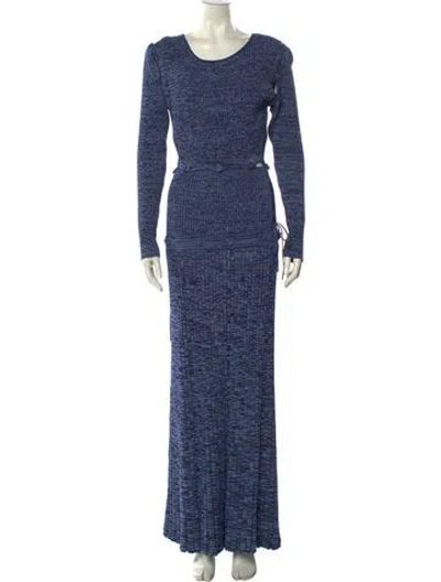 Pre-owned Christopher Esber Scoop Neck Long Dress W/ Tags In Blue
