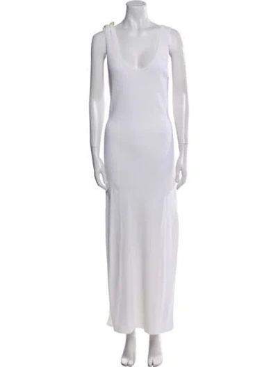 Pre-owned Christopher Esber Scoop Neck Long Dress In White