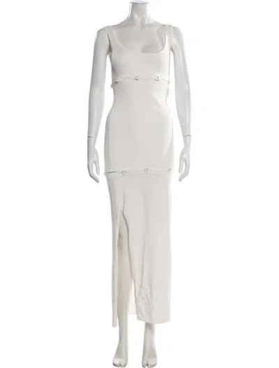 Pre-owned Christopher Esber Scoop Neck Long Dress In White