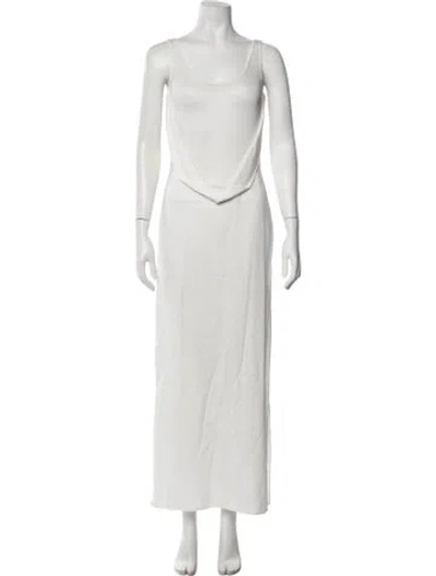 Pre-owned Christopher Esber Scoop Neck Long Dress In White