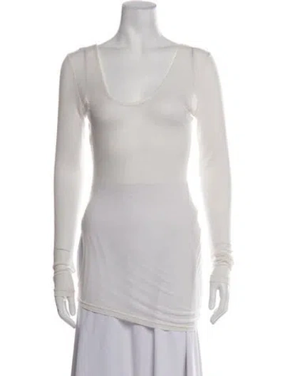 Pre-owned Christopher Esber Scoop Neck Long Sleeve Top In Neutrals