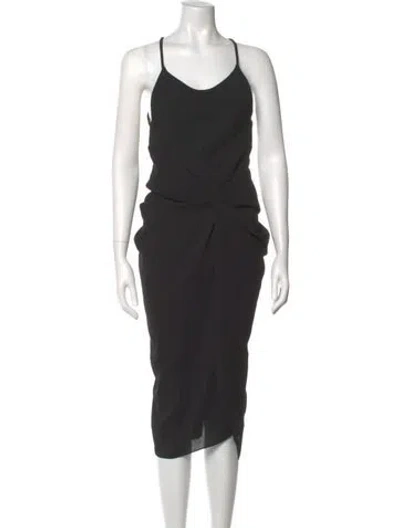 Pre-owned Christopher Esber Scoop Neck Midi Length Dress In Black