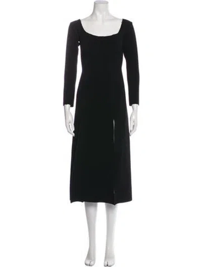 Pre-owned Christopher Esber Scoop Neck Midi Length Dress In Black