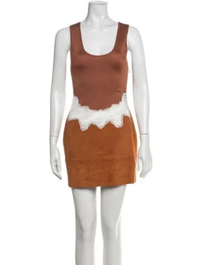 Pre-owned Christopher Esber Scoop Neck Mini Dress W/ Tags In Orange